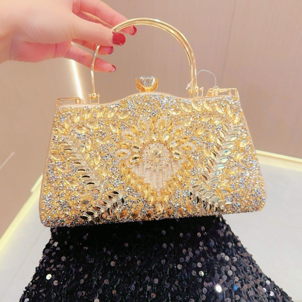 Retro Diamond Handbag Fashion Banquet Bag Dinner Bag Shoulder Bag Diagonal Bag