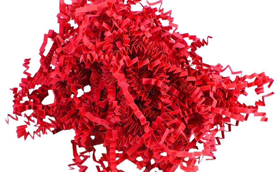 2 LB Red Crinkle Cut Paper Shred Filler Gift Wrap Basket Filler Packaging