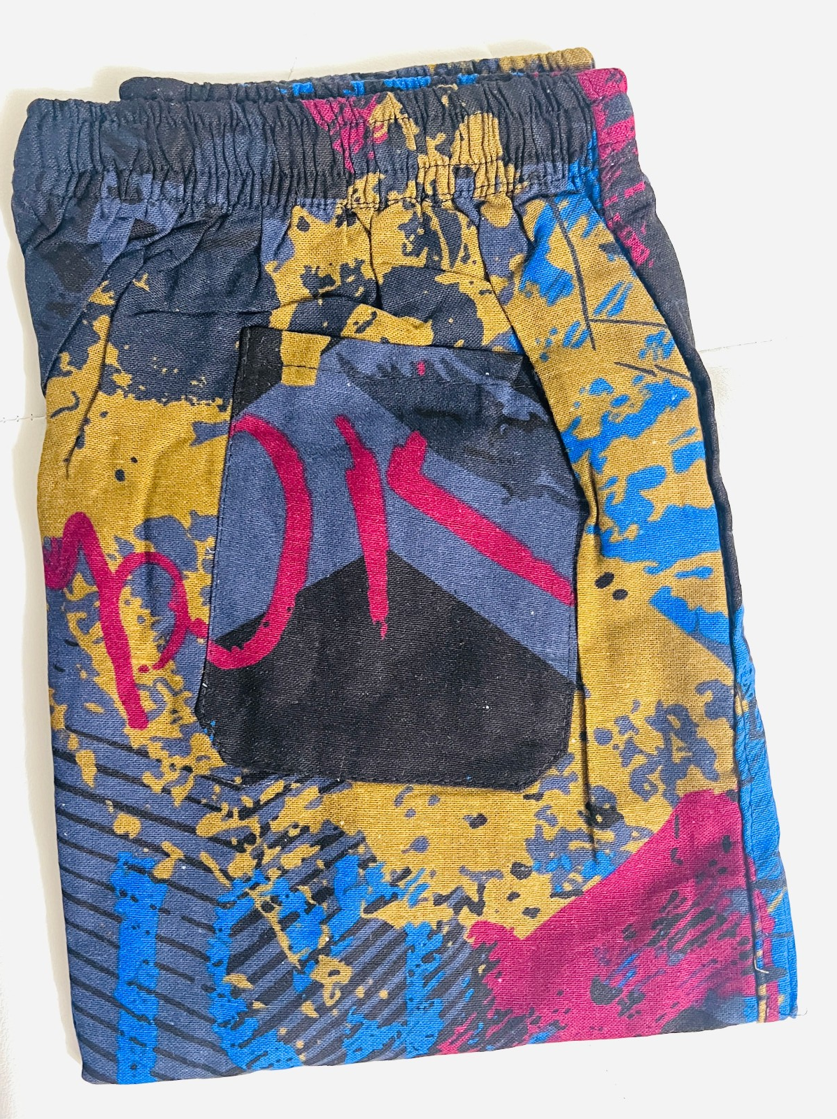 Retro 90s-Inspired Abstract Print Shorts – Color Splash Streetwear Cotton