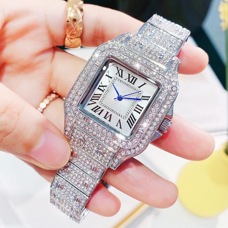 Luxury Iced Rapper's Lab Diamond Metal Band Dress Clubbing wrist Watch