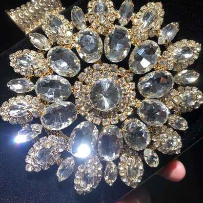  black velvet clutch With Big Stone Flowers