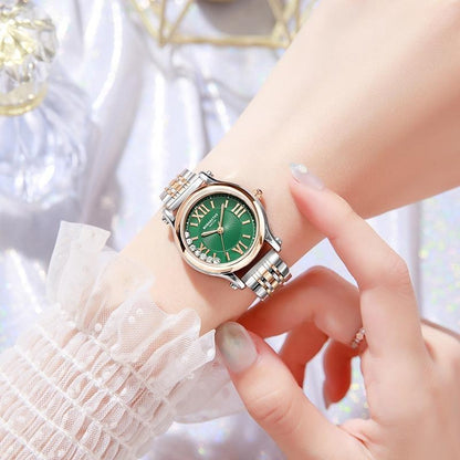 Stainless Steel Green Dial Quartz Luminous Wrist Watch