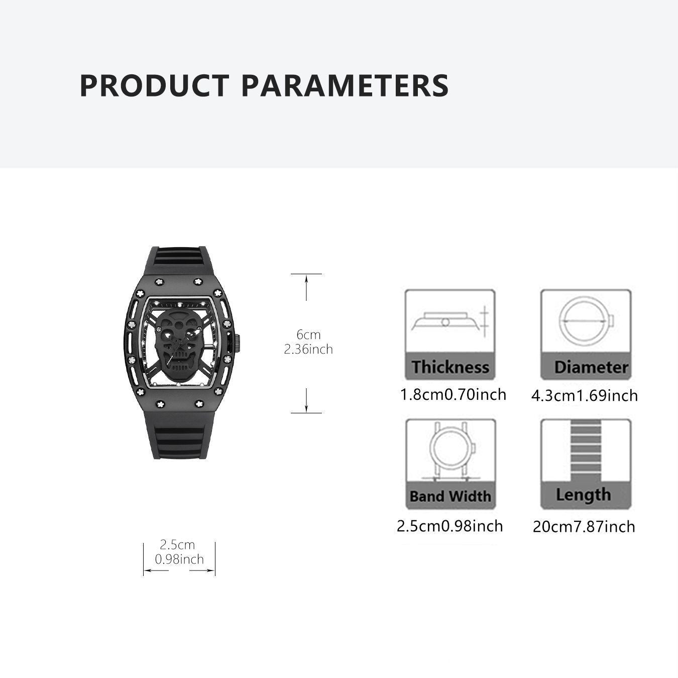 Men's Matte Black Plastic Strap Watch 42mm