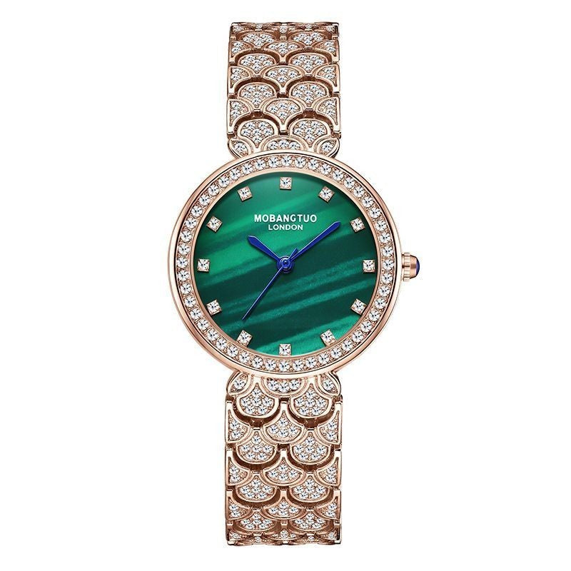 Women's Rose Gold Elegant 28mm Crystallized Glitz Watch