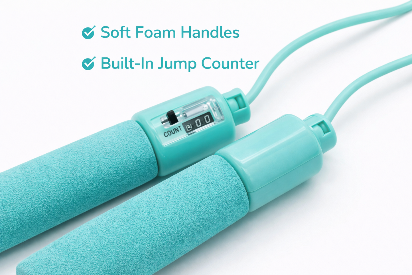 Digital Jump Rope with Counter – Foam Handles, Adjustable Fitness Skipping Rope