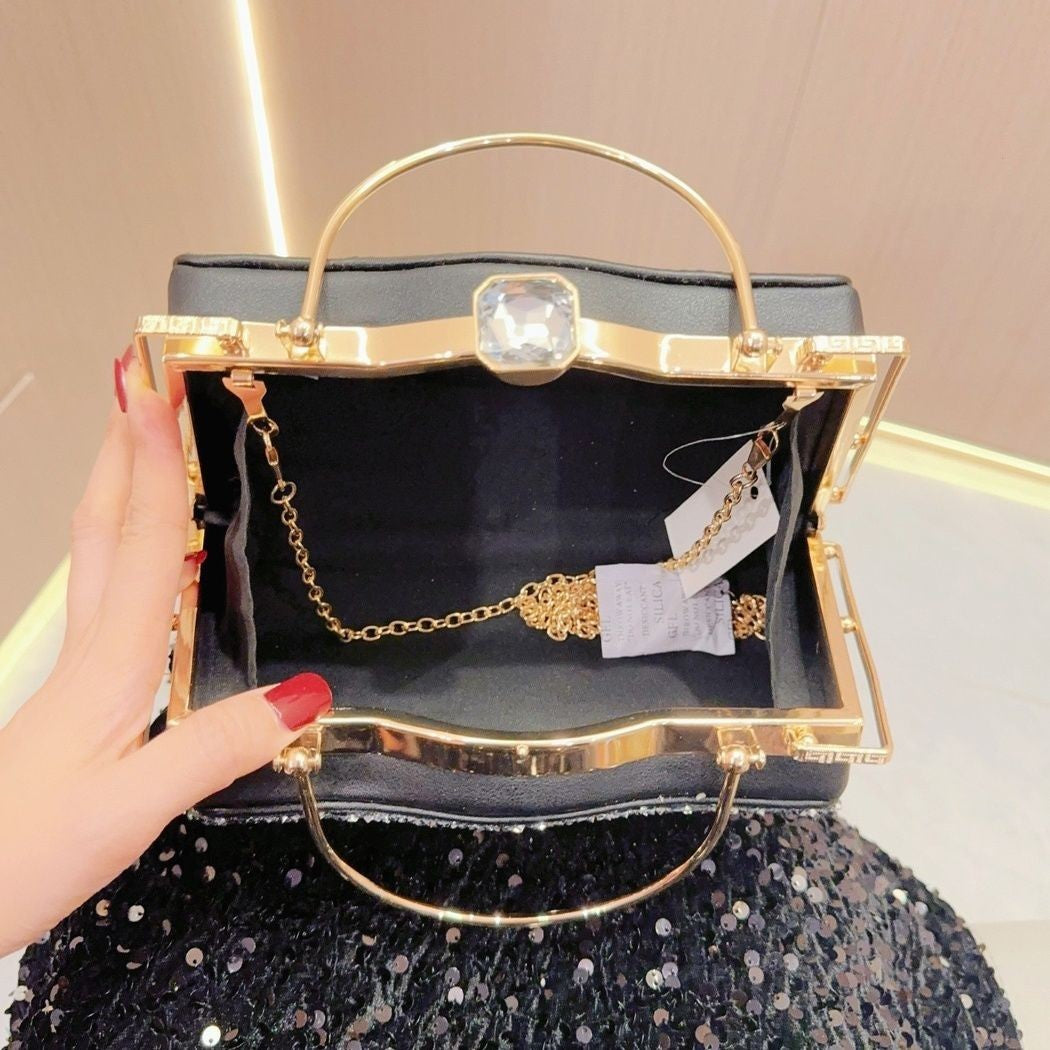 Retro Diamond Handbag Fashion Banquet Bag Dinner Bag Shoulder Bag Diagonal Bag