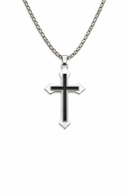 Men’s Cross Pendant Necklace Stainless Steel Gothic Sword Chain