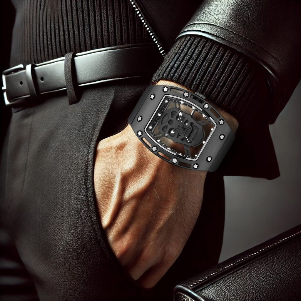 Men's Matte Black Plastic Strap Watch 42mm