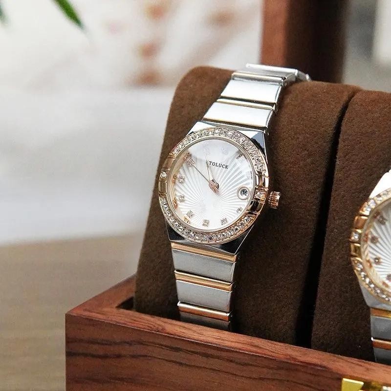 Women's Traditional Quartz Two Tone Steel Watch 24mm 45L177 New Bat