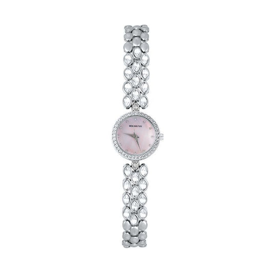 Watch And Bracelet Set Elegant Silver Rhinestone Wrist Watch For Women