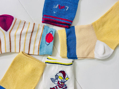 Kids’ Fun Cartoon Ankle Socks – 5-Pack Colorful & Comfy