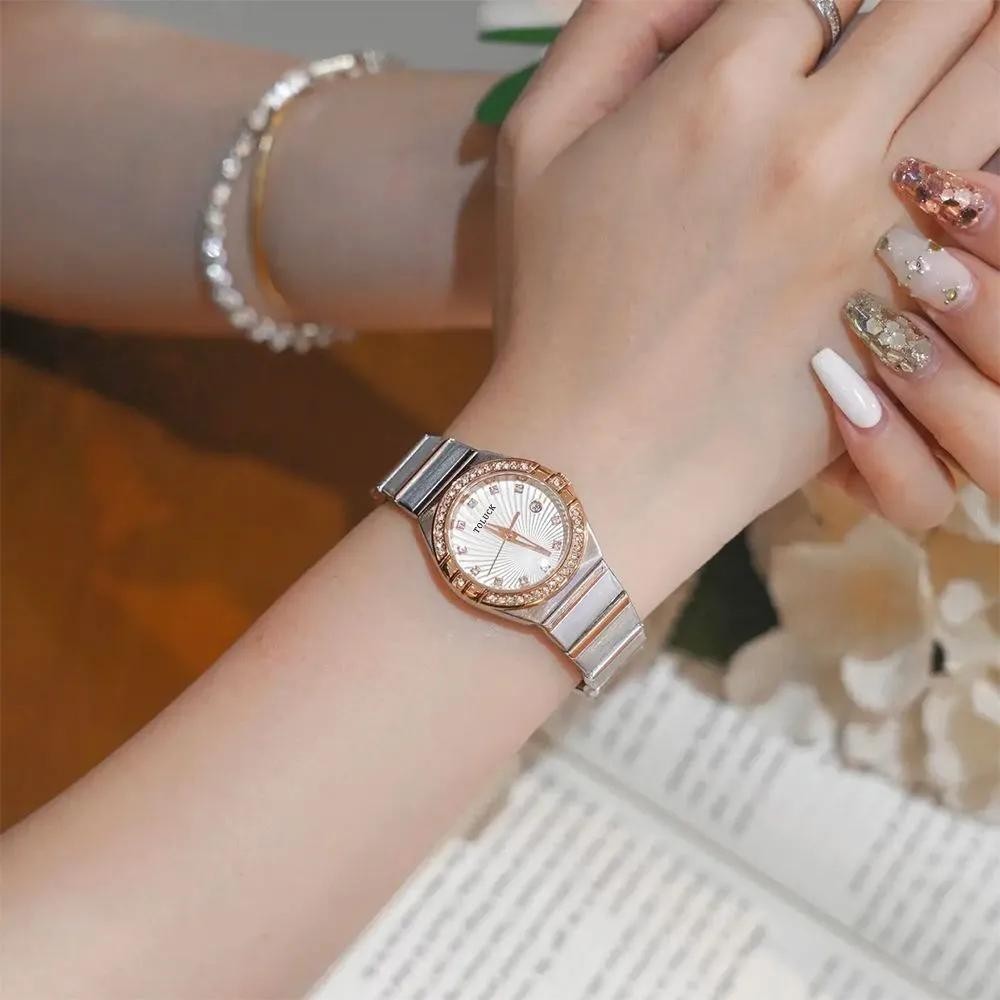 Women's Traditional Quartz Two Tone Steel Watch 24mm 45L177 New Bat