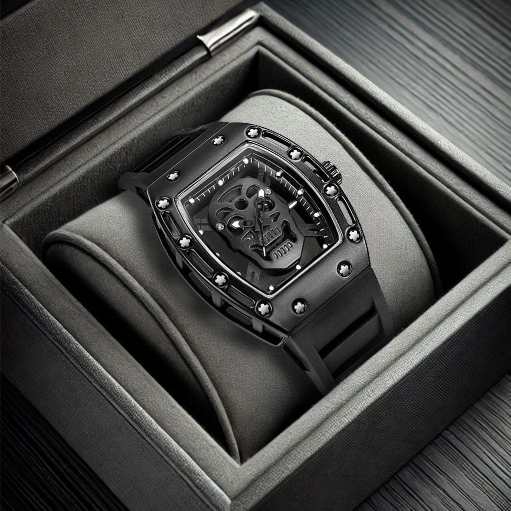 Men's Matte Black Plastic Strap Watch 42mm