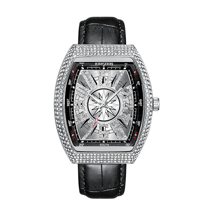 Luxury Mens Watch Bling Rhinestone Hiphop Iced Men's Watch Diamond Military