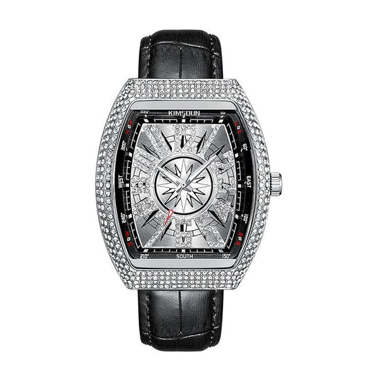 Luxury Mens Watch Bling Rhinestone Hiphop Iced Men's Watch Diamond Military