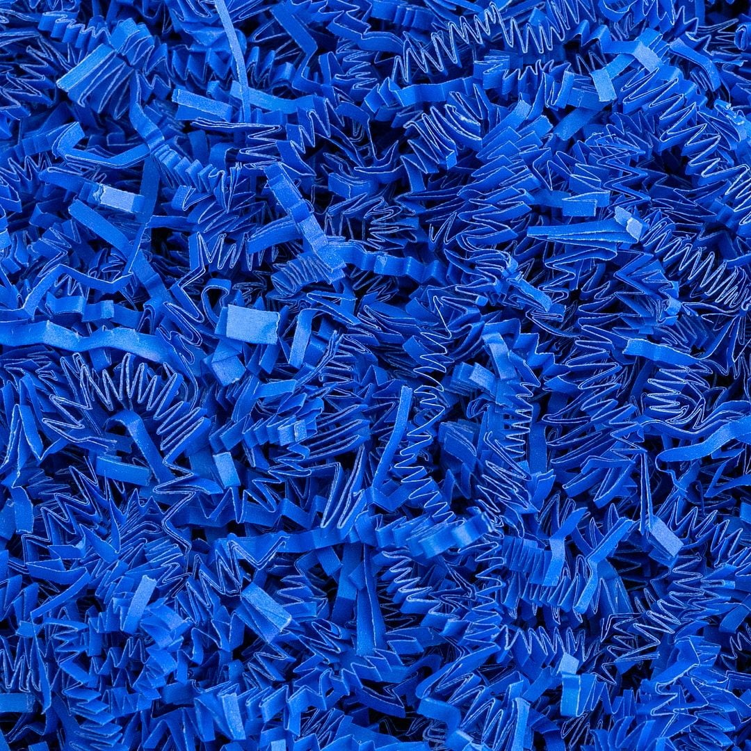 Crinkle Cut Paper Shred Filler 2 LB for Gift & Basket Filling Royal Blue