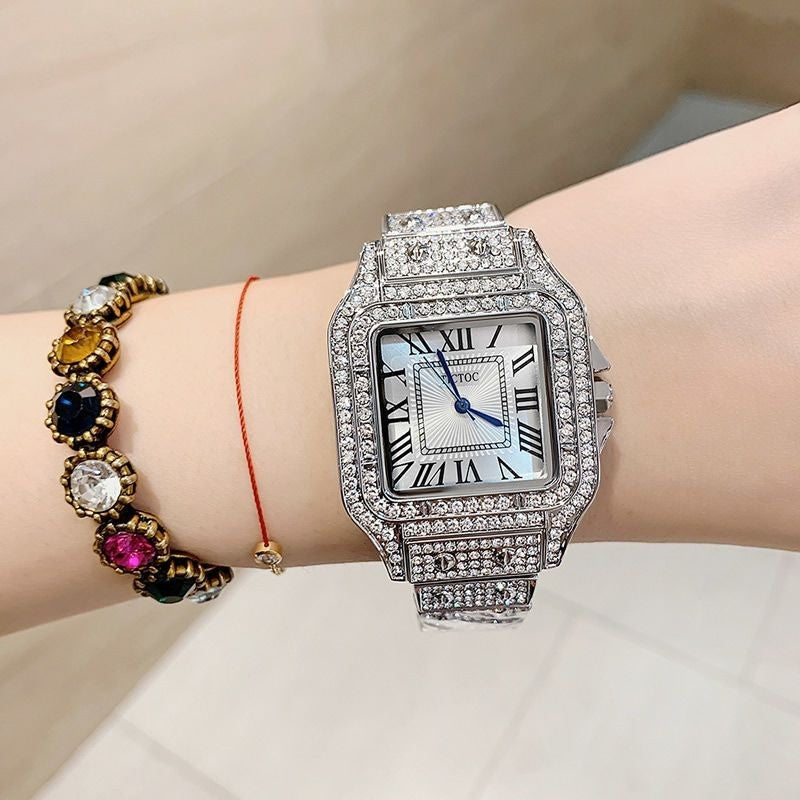Luxury Iced Rapper's Lab Diamond Metal Band Dress Clubbing wrist Watch