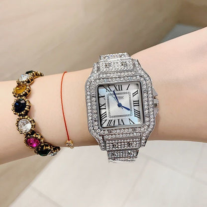 Luxury Iced Rapper's Lab Diamond Metal Band Dress Clubbing wrist Watch