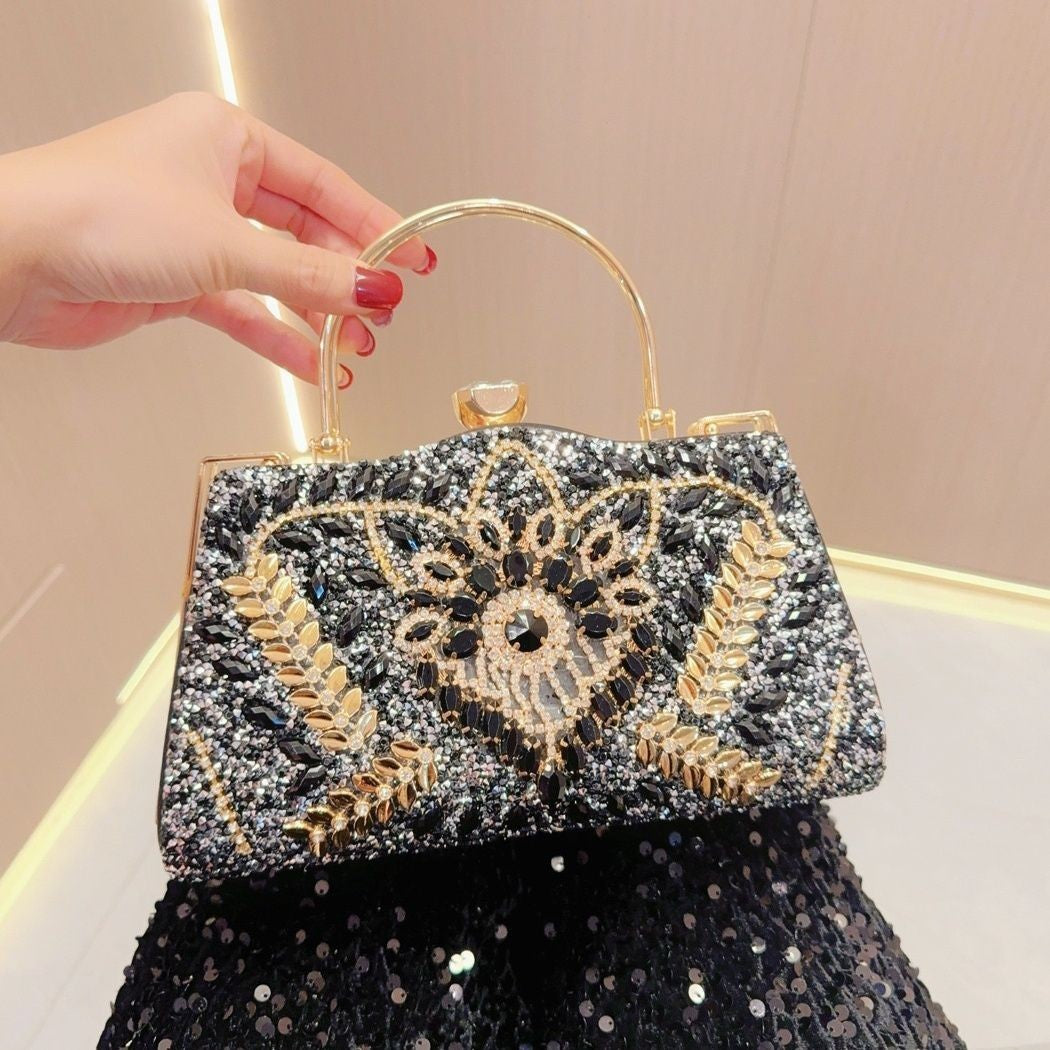 Retro Diamond Handbag Fashion Banquet Bag Dinner Bag Shoulder Bag Diagonal Bag