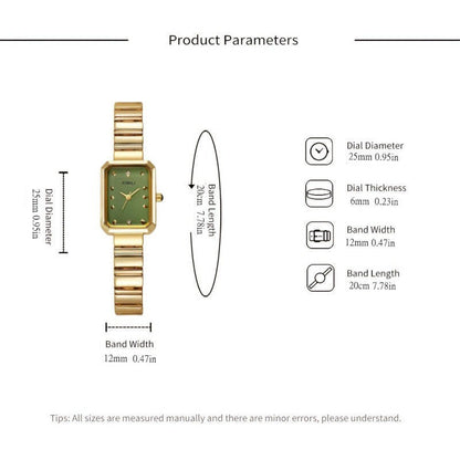 Golden Wrist Watch 7.9 Inch Length Stainless Steel Luxury Fashioned Quartz Watch