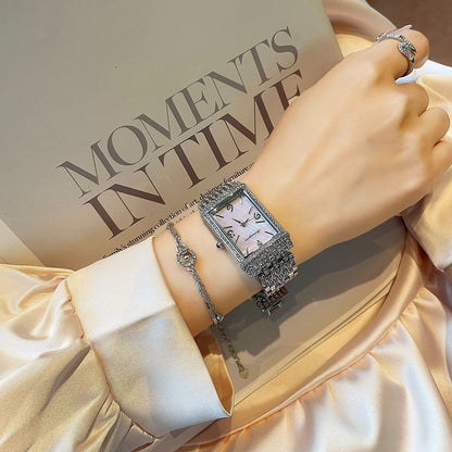 Pearl Dial Diamonds Case Bracelet Watch