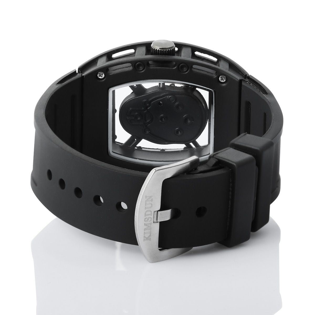 Men's Matte Black Plastic Strap Watch 42mm