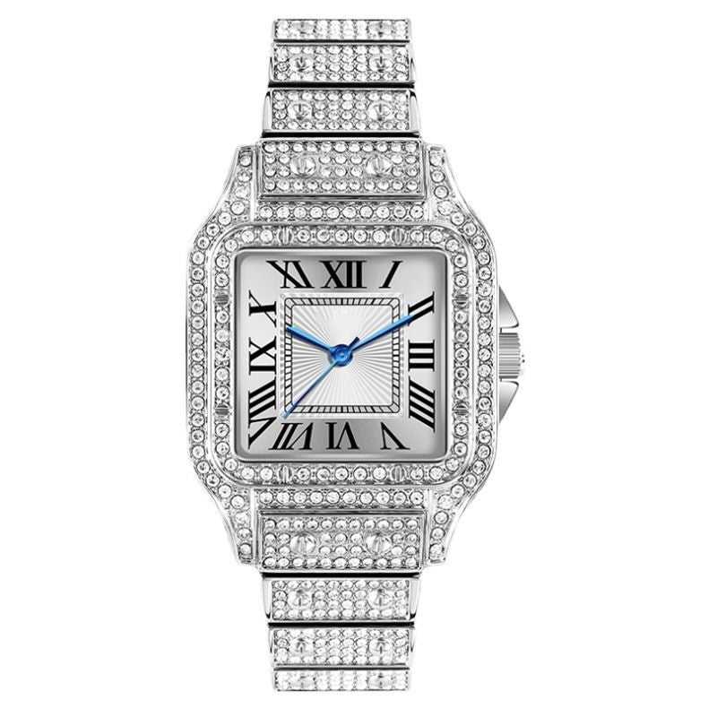 Luxury Iced Rapper's Lab Diamond Metal Band Dress Clubbing wrist Watch