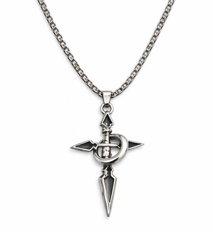 Men’s Cross Pendant Necklace Stainless Steel Gothic Sword Chain
