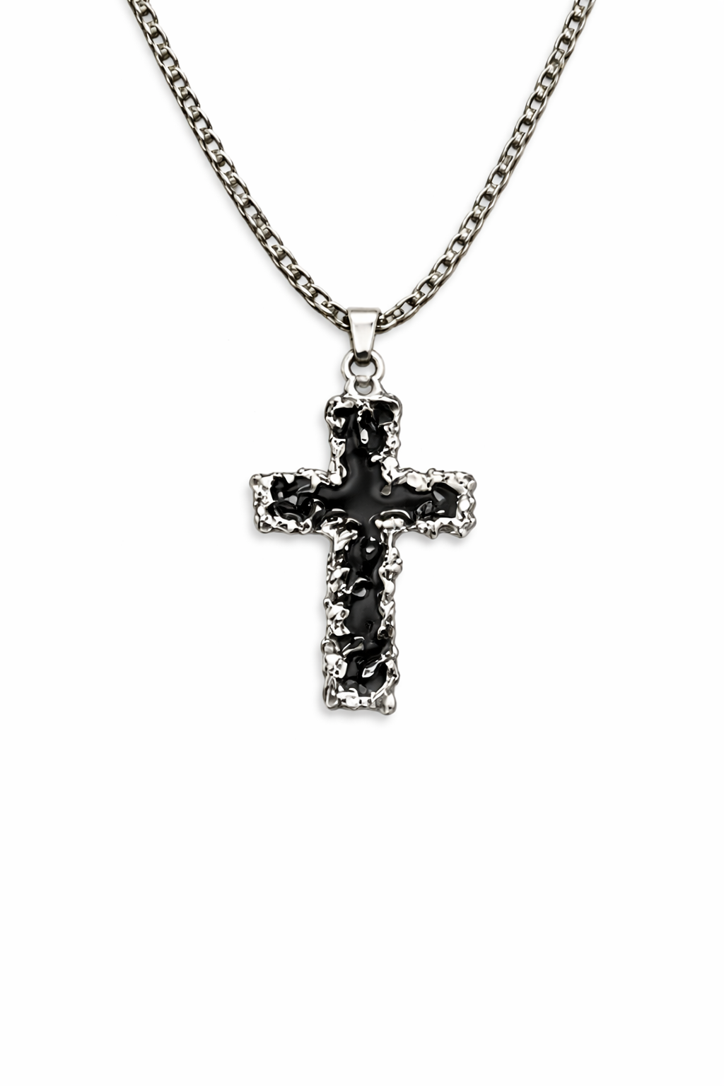 Men’s Cross Pendant Necklace Stainless Steel Gothic Sword Chain