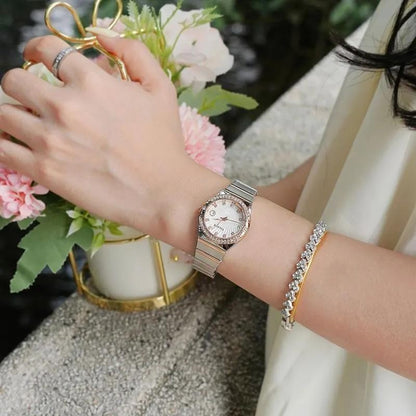 Women's Traditional Quartz Two Tone Steel Watch 24mm 45L177 New Bat