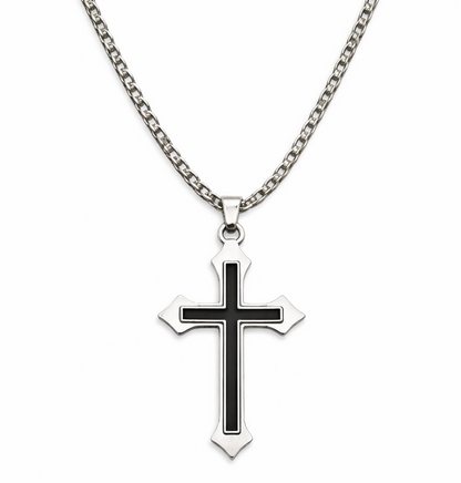 Men’s Cross Pendant Necklace Stainless Steel Gothic Sword Chain