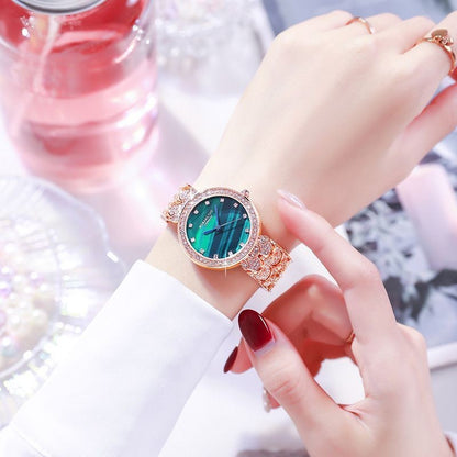 Women's Rose Gold Elegant 28mm Crystallized Glitz Watch