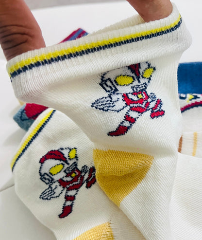 Kids’ Fun Cartoon Ankle Socks – 5-Pack Colorful & Comfy