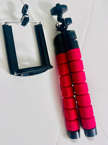 Flexible Mini Tripod with Adjustable Phone Holder Portable Stand for Smartphone