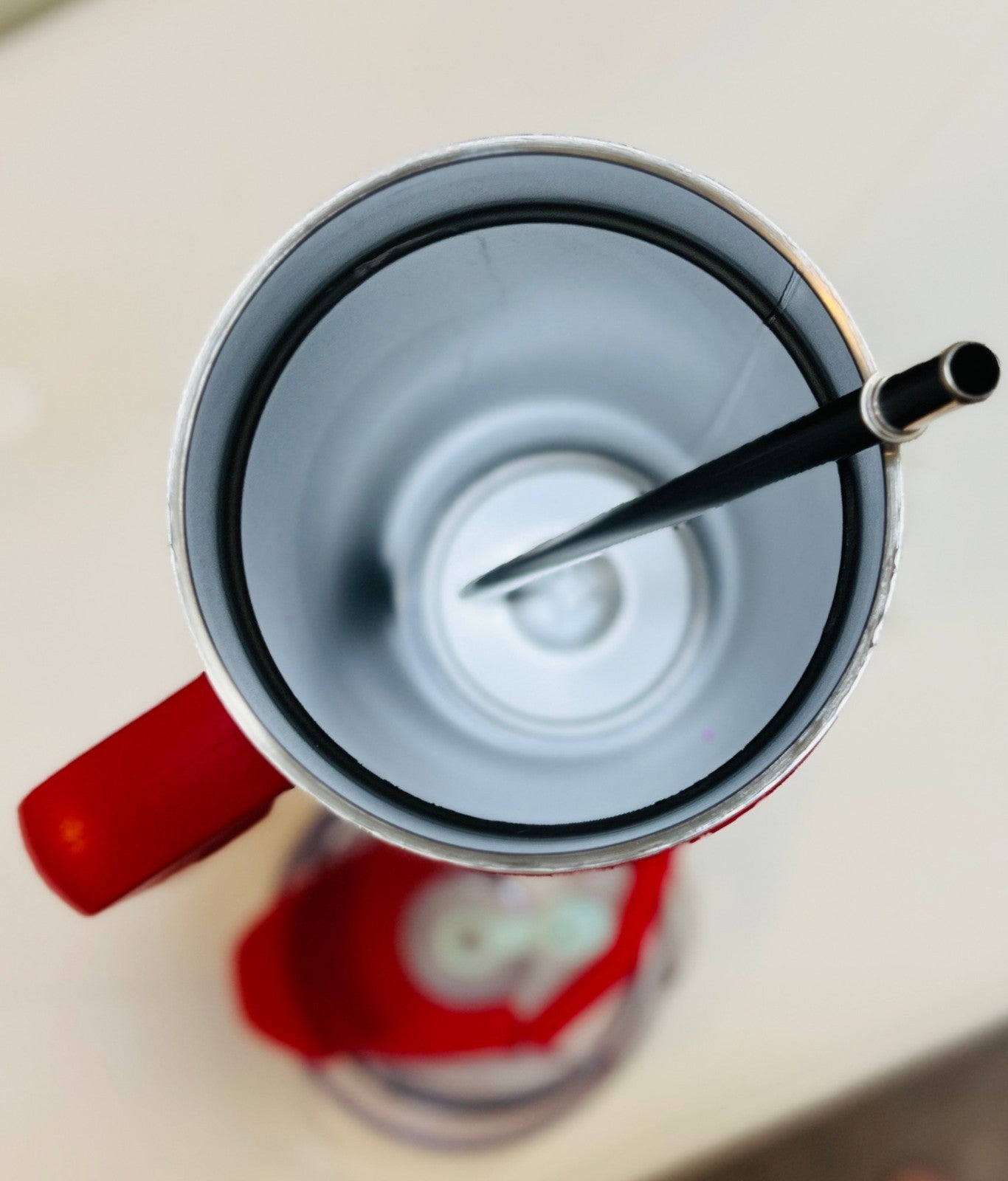 White Travel Tumbler with Red Handle + Straw, Lid & Cute Straw Toppers | 40 oz