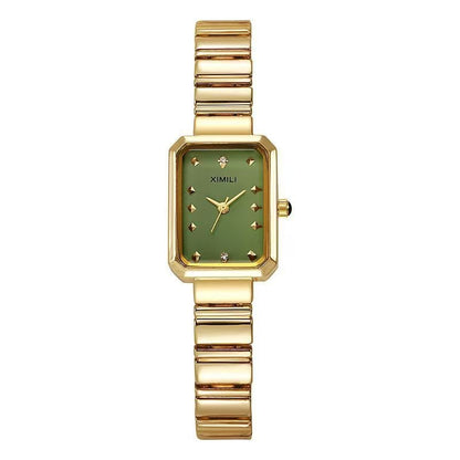 Golden Wrist Watch 7.9 Inch Length Stainless Steel Luxury Fashioned Quartz Watch