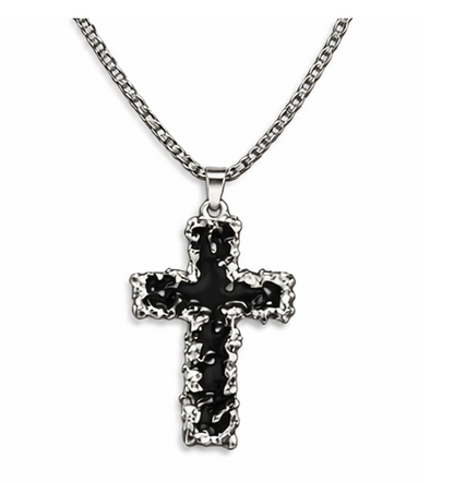 Men’s Cross Pendant Necklace Stainless Steel Gothic Sword Chain