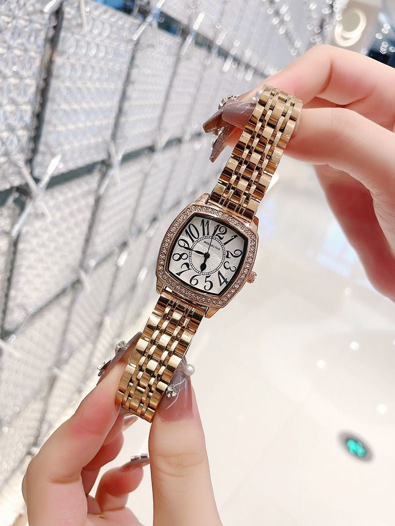 Women's Luxury Quartz Rectangle Rhinestone Wristwatch