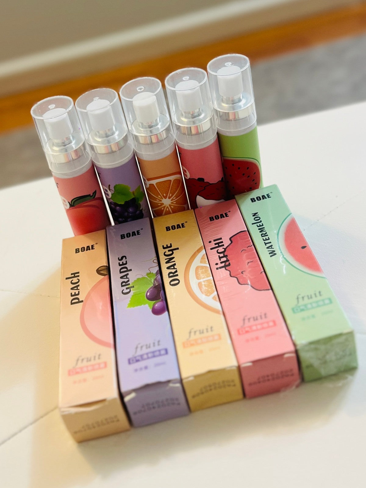 BOAE Fruit Scented Body Mist Set – 5 Refreshing Flavors