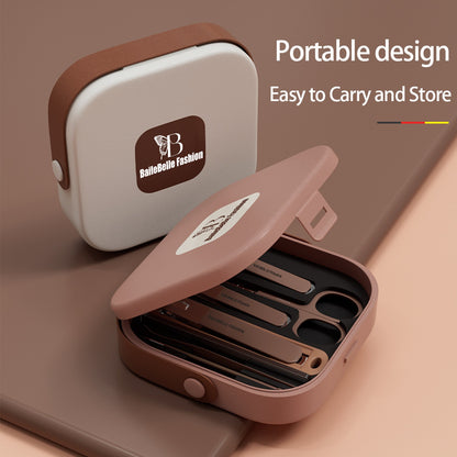 Professional Nail Clipper Set with Case – Manicure Pedicure Grooming Kit Travel