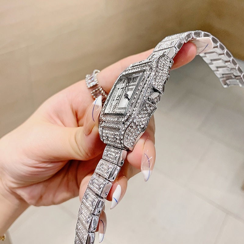 Luxury Iced Rapper's Lab Diamond Metal Band Dress Clubbing wrist Watch