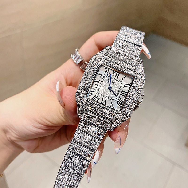 Luxury Iced Rapper's Lab Diamond Metal Band Dress Clubbing wrist Watch