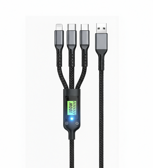 3 in 1 Fast USB Charging Cable Universal Multi Function Cell Phone Charger Cord