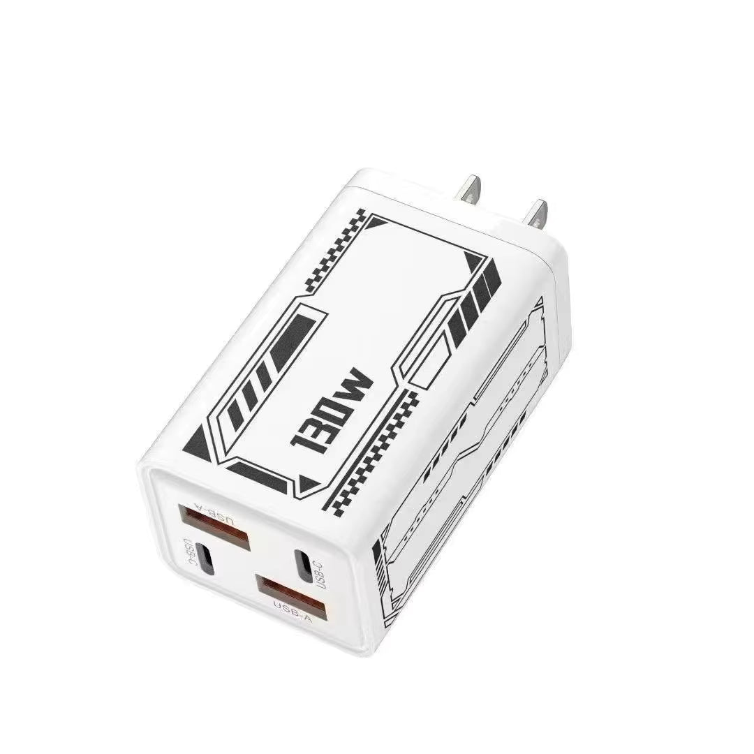 Super Fast 130W USB C Wall Charger, 2-Port PD & 2-Port USB