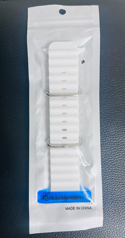White Silicone Sport Band for Apple Watch — 42/44/45/49mm