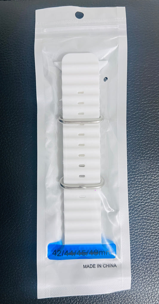 White Silicone Sport Band for Apple Watch — 42/44/45/49mm