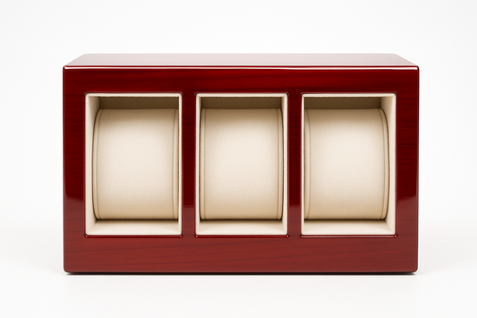 3 Slot Unisex Wood Watch Box Case Organizer Glass Display Jewelry Storage