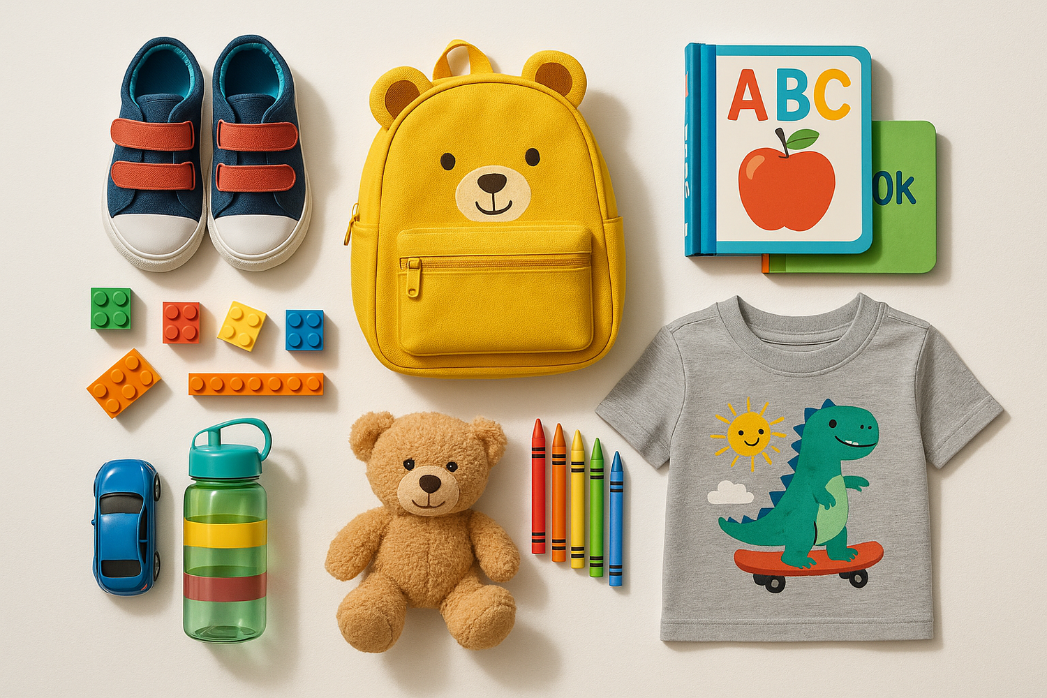 make it live image for display with different kids items in 1 image 