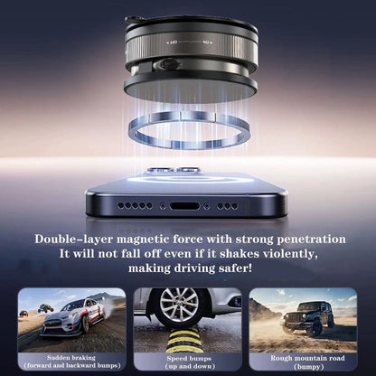 Magnetic Phone Holder for Car Vacuum Suction Cup, 360° Rotation