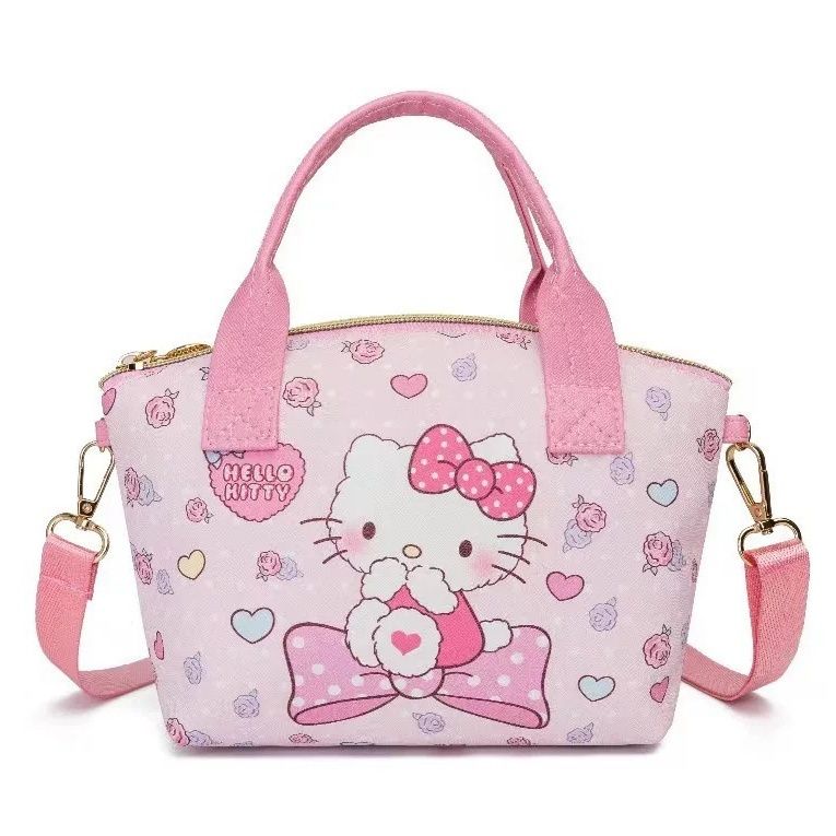 Hello Kitty Pink Kids Shoulder Bag – Cute Cartoon Handbag, Mini Tote Purse for Girls
